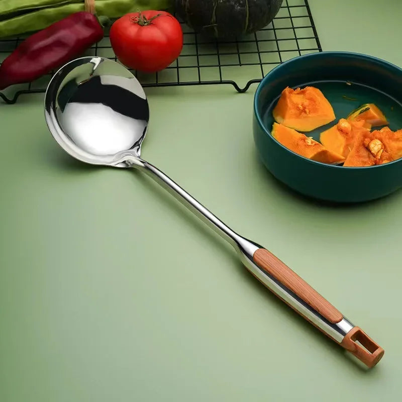 Long Handle Stainless Steel Wok Spatula Kitchen Slotted Turner Rice Spoon Ladle Cooking Tools Utensil Set Dropshipping utensilio