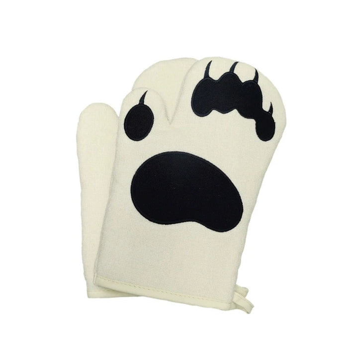 Hot Selling Microwave Oven Mitts Heat Resistant Cotton Gloves Bear Paw Heat Insulated Baking Gloves