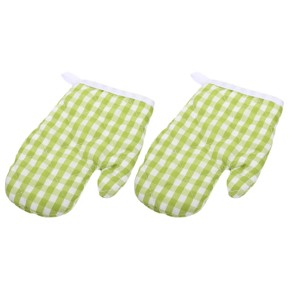 2 Pcs Oven Mitts Heat Resistant Kitchen Gloves Hand Polyester Baking Supplies Cooking Accessories Microwave Mitts