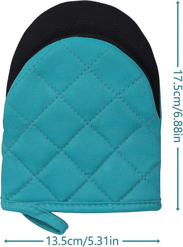 Kitchen Oven Mitts High Heat Resistant Short Oven Gloves Anti-scald Non-Slip Grip Surfaces Hanging BQ Baking Cooking Anti Scald