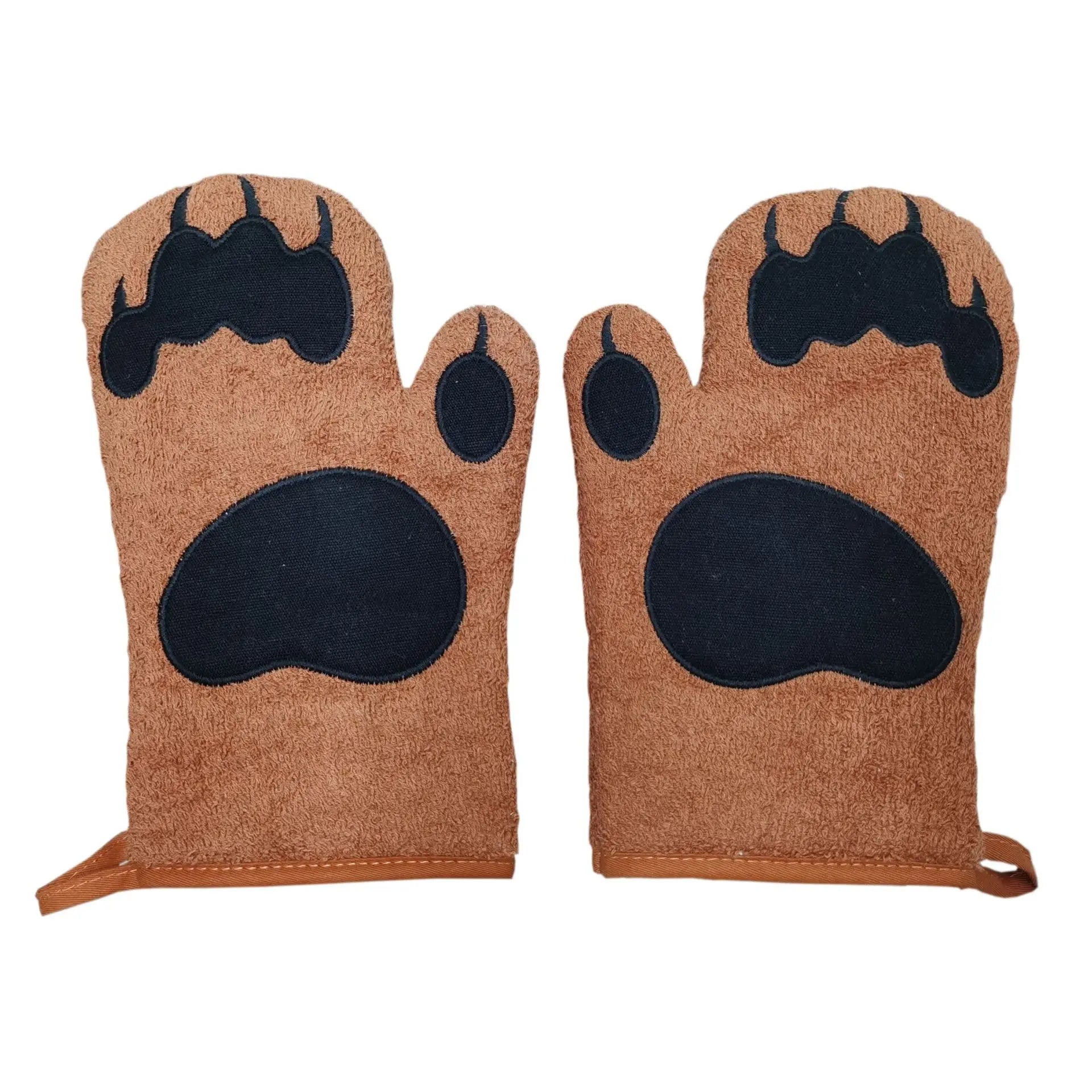 Hot Selling Microwave Oven Mitts Heat Resistant Cotton Gloves Bear Paw Heat Insulated Baking Gloves