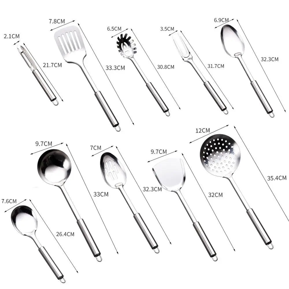 Durable Stainless Steel Wok Spatula Long Handle Kitchen Gadgets Kitchen Cooking Utensil Set Steak Shovel Cooking Tools