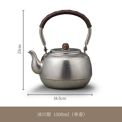 0.8/1/1.5L Pure Titanium Kettle With Anti-scalding Handle,Antibacterial And Anti-mold Cookware,Home/Outdoor Lightweight Teapot