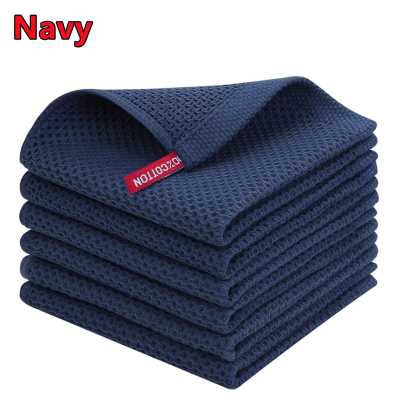 New 100% Cotton Dishcloth Ultra Soft Absorbent Kitchen Towel Household Cleaning Cloth Kitchen Tools Gadgets Wash Cloth Dish Rag