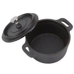 Y50A-Dutch Oven Cast Iron Pot With Lid Double Layer Traditional Thick Design With Handle For Slow Cooking Kitchen 10Cm Diameter