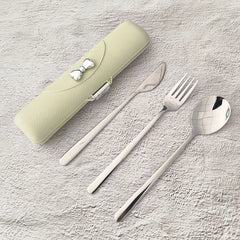 Stainless Steel Portable Tableware Set With Knife, Fork And Spoon Storage Case. Safe and Durable, Ideal For Travel and Picnics