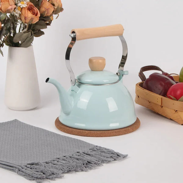 1.5L Enamel Teapot Kettle Boiling Kettle Household Kitchen Cookware Water Kettle