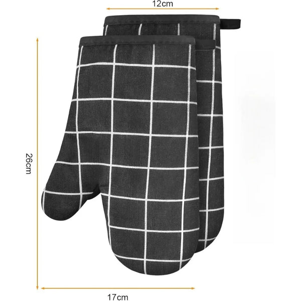 Oven Mitts Heat Resistant Cooking Gloves Thick Baking Mittens Grilling BBQ Gloves Non Slip Kitchen Microwave Oven Gloves