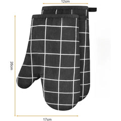 Oven Mitts Heat Resistant Cooking Gloves Thick Baking Mittens Grilling BBQ Gloves Non Slip Kitchen Microwave Oven Gloves
