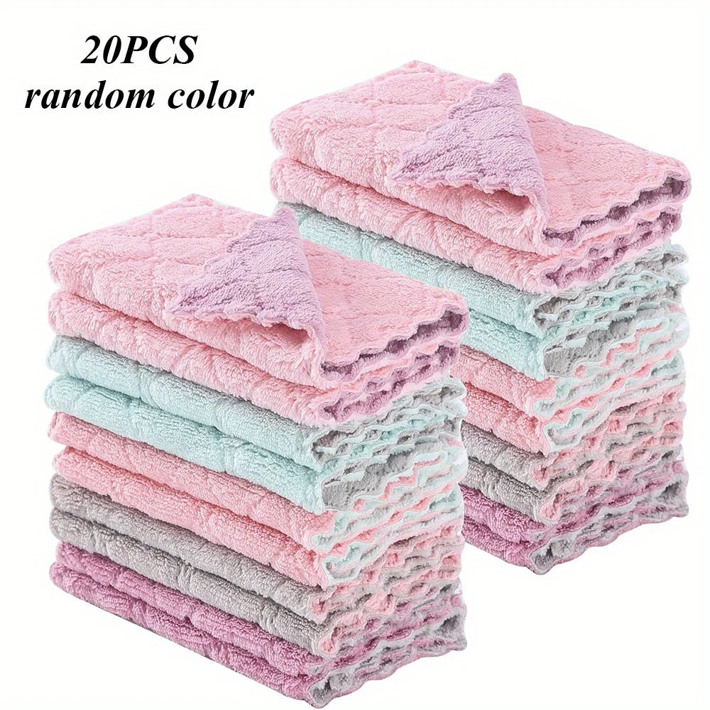 10pcs Kitchen Towels And Dishcloths Rag, 9.4in*5.5in Small Dish Washing Towels, Color Assorted Varieties