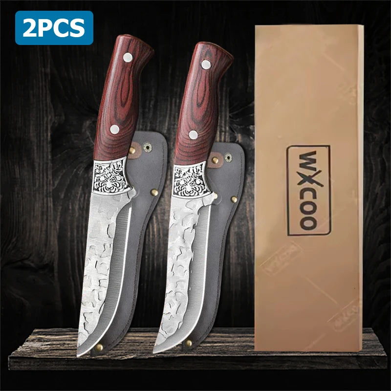 Hand Forged Butcher Knife Set Kitchen Supplies Professional Meat Cleaver Chef Kitchen Knife Multifunctional Boning Knife 1~3pcs