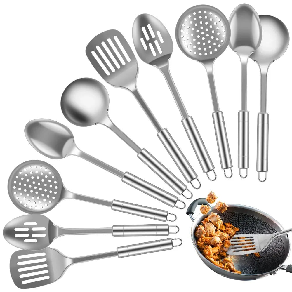 Durable Stainless Steel Wok Spatula Long Handle Kitchen Gadgets Kitchen Cooking Utensil Set Steak Shovel Cooking Tools