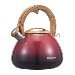 2.5L Sound Kettle Stovetop Stainless Steel Boiling Water Kettle With Loud Whistle Wooden Handle Gas Induction Cooker Tea Kettle