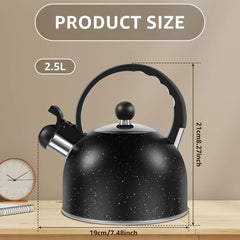 Whistling Kettle Stainless Steel Stove Top Kettle Rapid Boiling Stove Top Teapots with Whistle Spout for Gas Induction Cooker