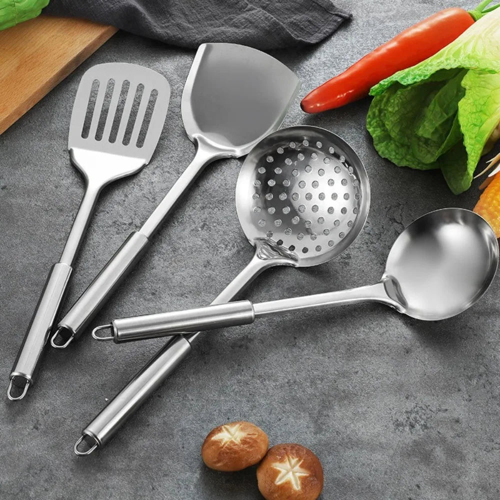 Durable Stainless Steel Wok Spatula Long Handle Kitchen Gadgets Kitchen Cooking Utensil Set Steak Shovel Cooking Tools