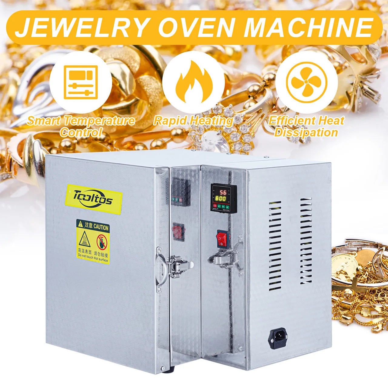 Tooltos 1500W Jewelry Casting Oven High Temperature Furnace for Investment Casting & Beginner Jewelry Casting