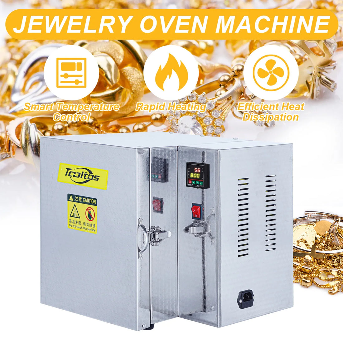 Tooltos 1500W Jewelry Casting Oven High Temperature Furnace for Investment Casting & Beginner Jewelry Casting