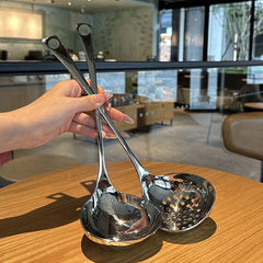 Stainless Steel Soup Ladle Creative Long Handle Soup Spoon Cutlery Hotel Hot Pot Spoon Home Kitchen Cooking Essential Tools