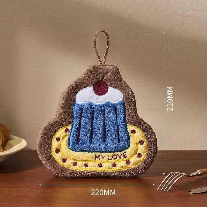 Kitchen Hand Towel Bathroom Absorbent Hand Towel Wall Hanging Cloth Thickened Handkerchief For Kitchen Hand Towel Cleaning Cloth