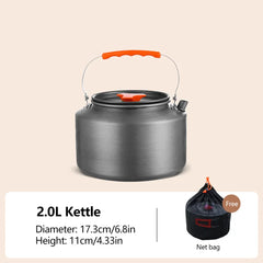Camping Cookware Set Aluminum Portable Outdoor Tableware Cookset Cooking Kit Pan Bowl Kettle Pot Hiking BBQ Picnic Equipment