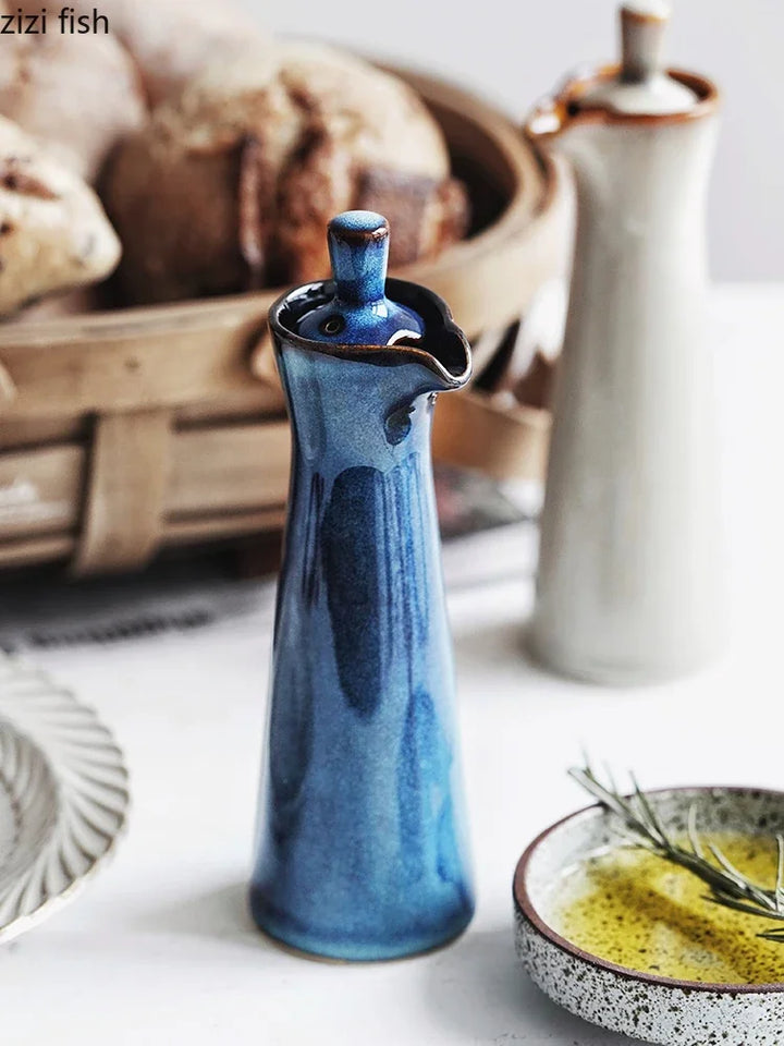 Ceramic Seasoning Jars Oiler Spice Jar Seasoning Tool Salt Shaker Creative Home Kitchen Retro Olive Oil Bottles Spice Containers