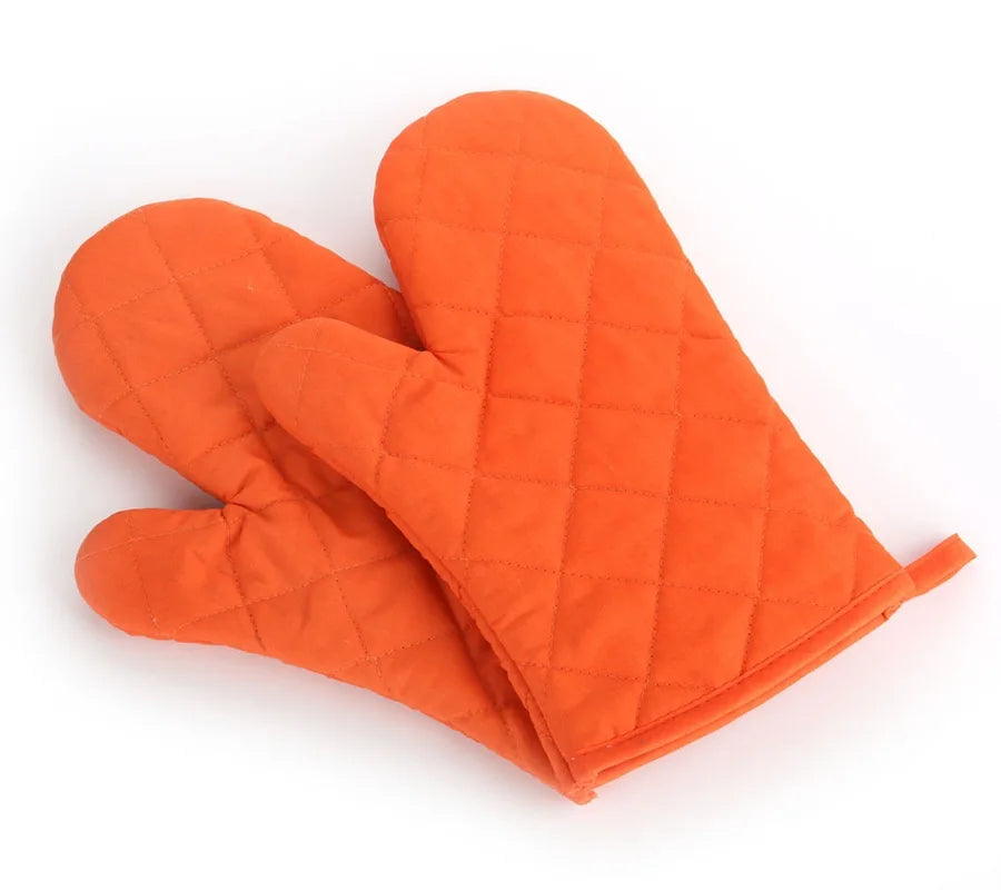 Oven Mitts 2 pcs Set,High Heat Resistant 500 Degree Extra Thicken Long Kitchen Cotton Oven Glove for Cooking