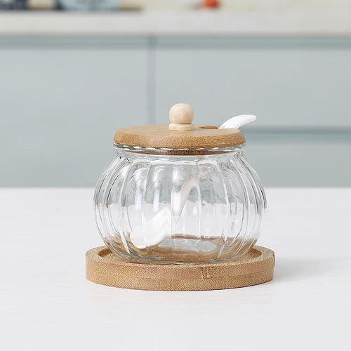 Glass Seasoning Jar Combination Set Single Salt Shaker Sugar Bowl Nordic Japanese Seasoning Box with Lid Kitchen Household Items