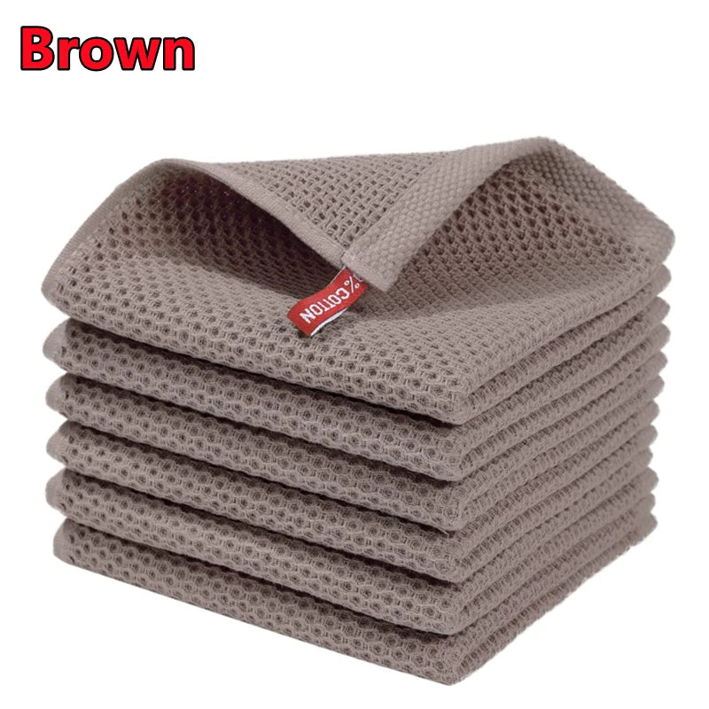 New 100% Cotton Dishcloth Ultra Soft Absorbent Kitchen Towel Household Cleaning Cloth Kitchen Tools Gadgets Wash Cloth Dish Rag