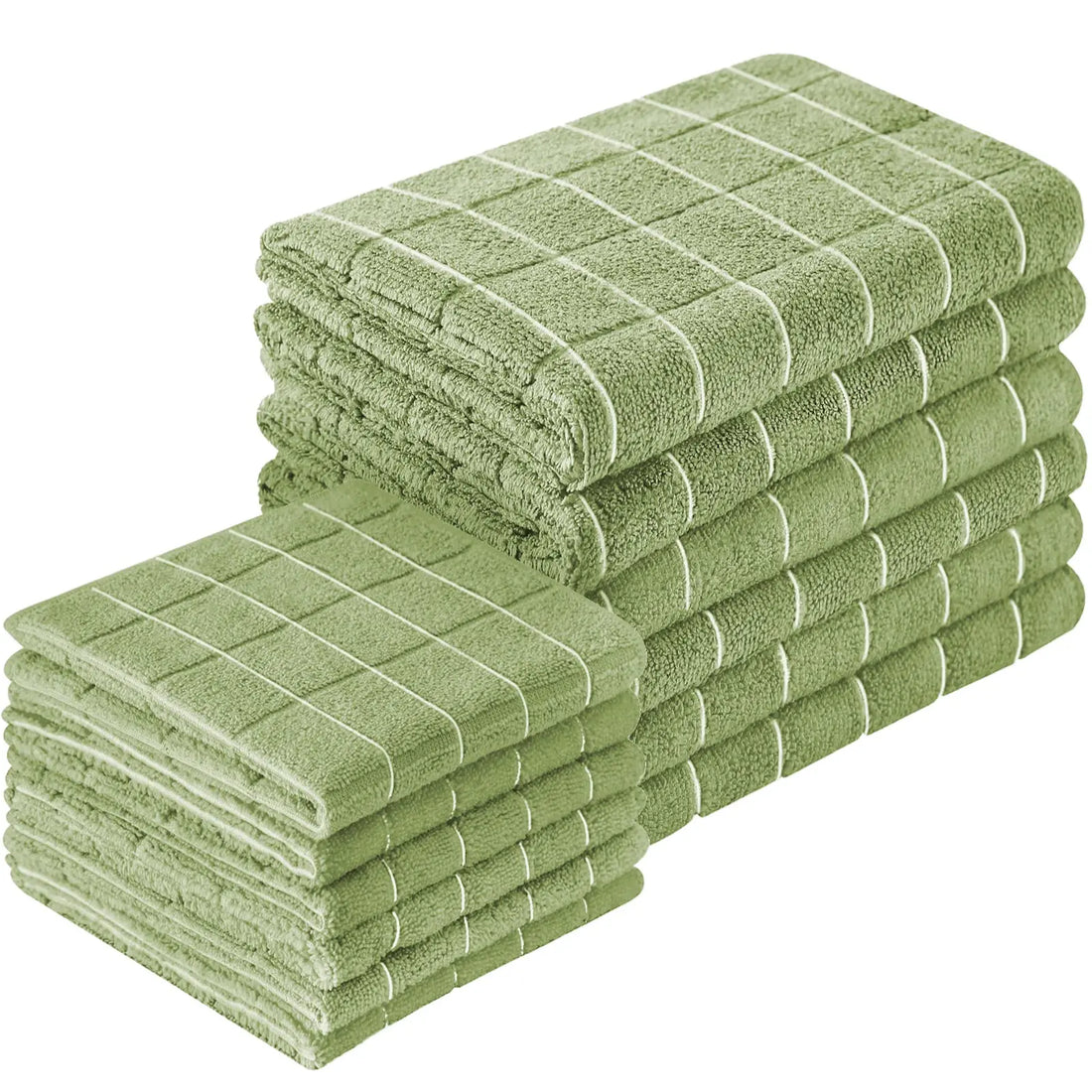 12pcs Microfiber Kitchen Towels and Dishcloths Set, 26 X 18 Inch and 12 X 12 Inch, Bulk Lint Free Dish Towels for Drying Dishes