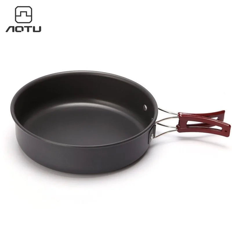 Camping Fry Pan Alloy Ultralight Cooking Pan 18cm 20cm Folding Handle