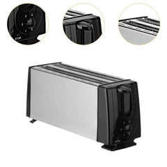 Bread Toaster 4 Slices European Standard Plug Compact Breakfast Maker Machine for Baking Cooking Bagels Snacks Specialty Breads