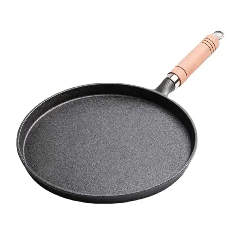 23cm Cast Iron Frying Pan Uncoated Non-stick Egg Pancake Pan Crepe Maker Steak Frying Pot Gas Induction Cooker Kitchen Cookware