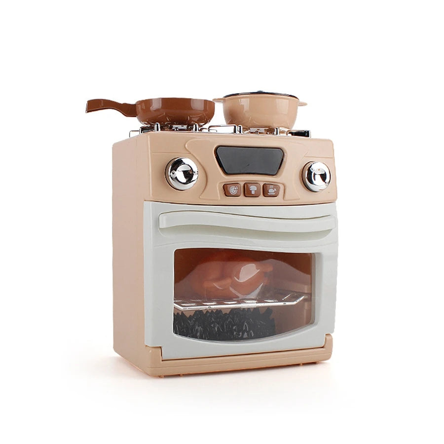 Kids Pretend Play Kitchen Appliances Set with Microwave Oven, Coffee Maker, Blender, Toaster & Washing Machine Educational Toy