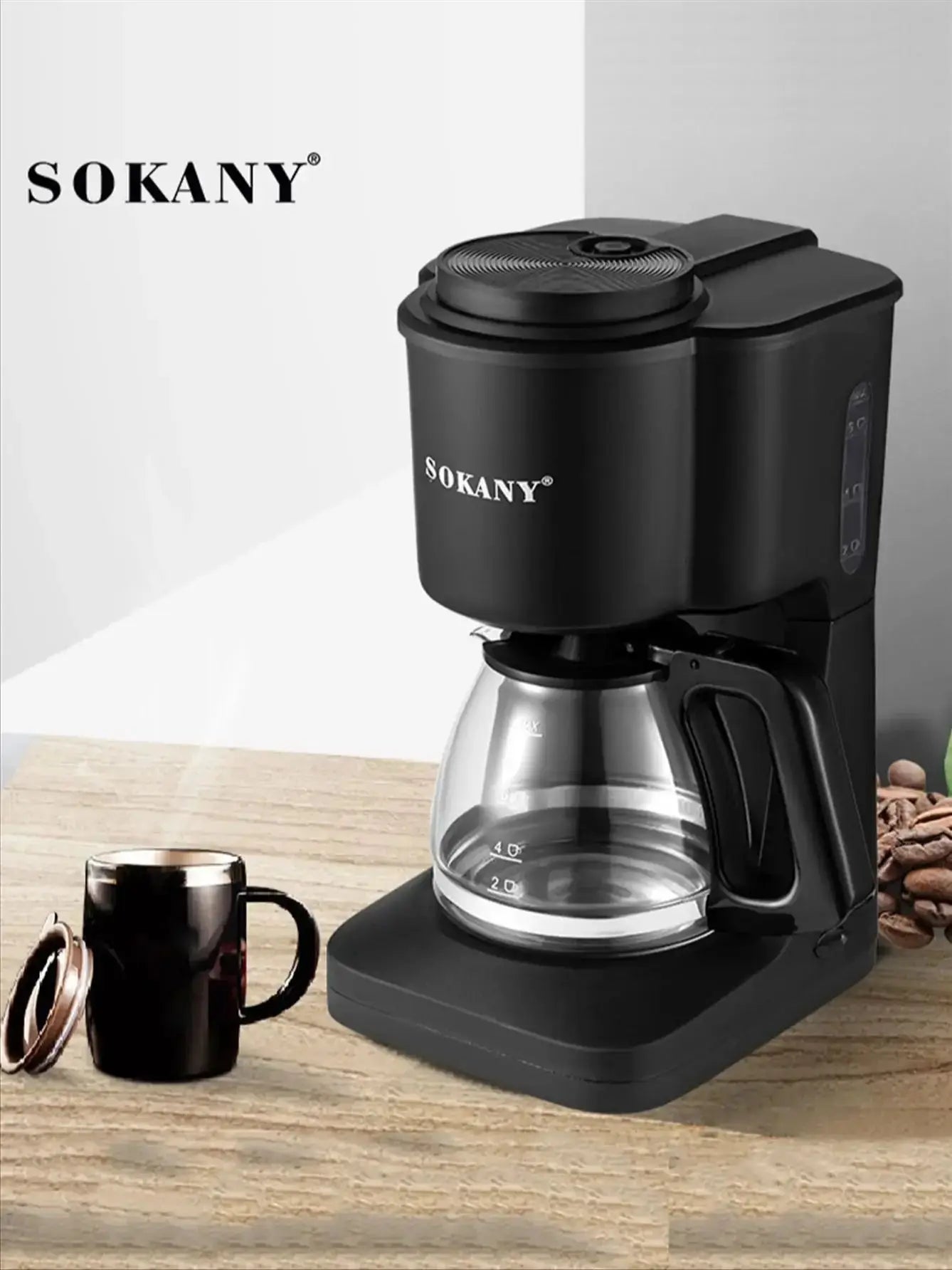 124Coffee Maker, 3-in-1 Single Serve Coffee Maker, Pod Coffee Maker for K-Pod Capsule Pods, Ground Coffee Maker, Leaf Tea Maker