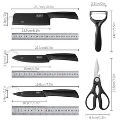 3/5pcs Kitchen knife set, high-grade black steel knife set Gift knife Stainless steel kitchen utensils household knives