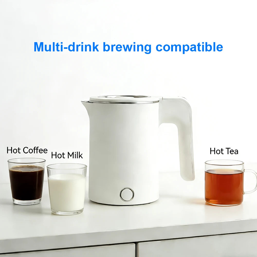 1.0L  Travel Electric Kettle Portable  Stainless Steel Automatic Power Water Boiler  For Trip Camping Abroad Smart Kettle Pot