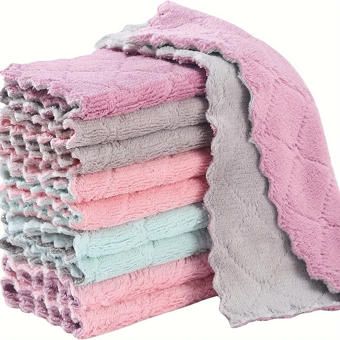 10pcs Kitchen Towels And Dishcloths Rag, 9.4in*5.5in Small Dish Washing Towels, Color Assorted Varieties