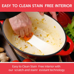 33cm Enameled Cast Iron Oval Dutch Oven for Braising Broiling Bread Baking 4L Saucepan Kitchen Utensil Cast Iron Casserole Dish