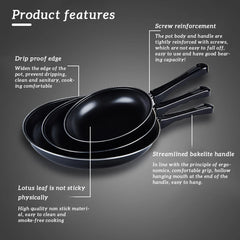 Frying Pan Non-stick Steak Frying Pan Bottom Induction Cooker Gas Stove Gift Pot Home Garden Cast Iron Pan Egg Pan