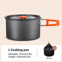 Camping Cookware Set Aluminum Portable Outdoor Tableware Cookset Cooking Kit Pan Bowl Kettle Pot Hiking BBQ Picnic Equipment