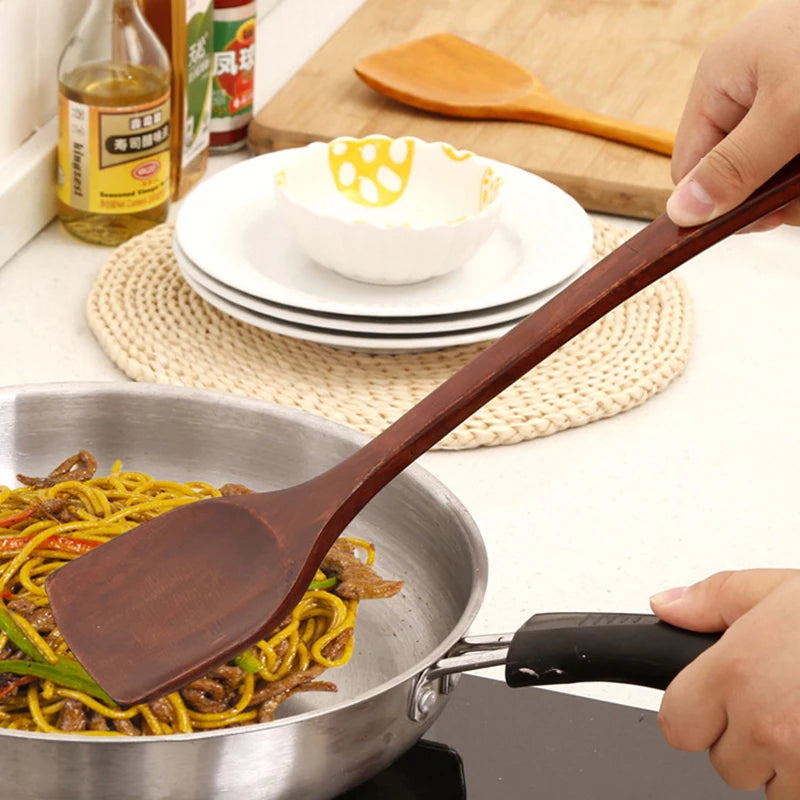 Wooden Shovel Long Handle Wooden Spatula Long Rice Spatula Kitchen Cooking Utensil