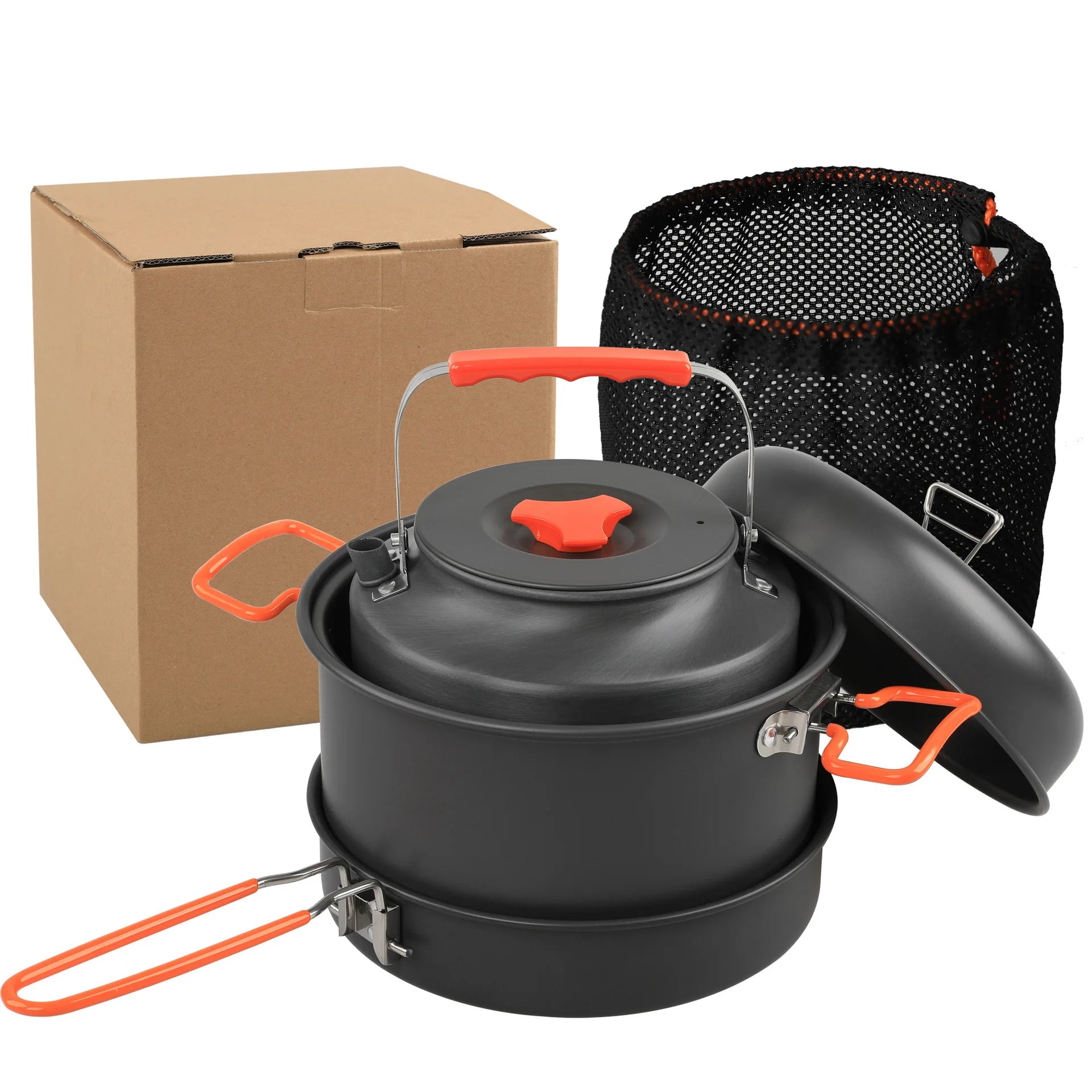 Outdoor Cookware Set Camping Cooking Pot Kettle Steamer Fry Pan Cooking Set