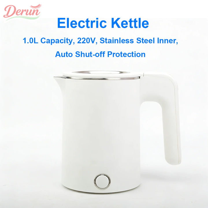 1.0L  Travel Electric Kettle Portable  Stainless Steel Automatic Power Water Boiler  For Trip Camping Abroad Smart Kettle Pot