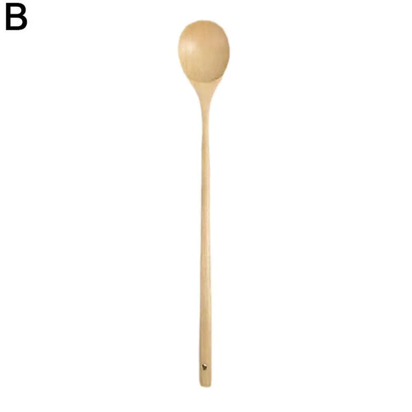 Natural Wooden Long Handle Spoon Simple Design Cooking Stirring Spoon With Long Handle Easy To Care For And Clean Kitchen Utensi