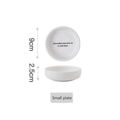 Creative English alphabet White Dinner Plate  Ceramic Kitchen Plate Tableware Set Food Dishes Rice Salad Noodles Bowl Soup