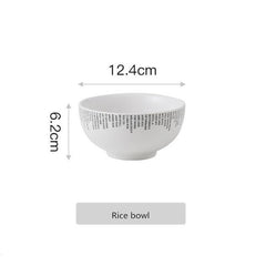 Creative English alphabet White Dinner Plate  Ceramic Kitchen Plate Tableware Set Food Dishes Rice Salad Noodles Bowl Soup