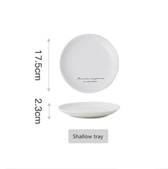 Creative English alphabet White Dinner Plate  Ceramic Kitchen Plate Tableware Set Food Dishes Rice Salad Noodles Bowl Soup