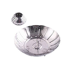 Kitchen Stainless Steel Steamer Fruit Basket Steamed Food Rack Retractable Folding Steamer Cooking Tool