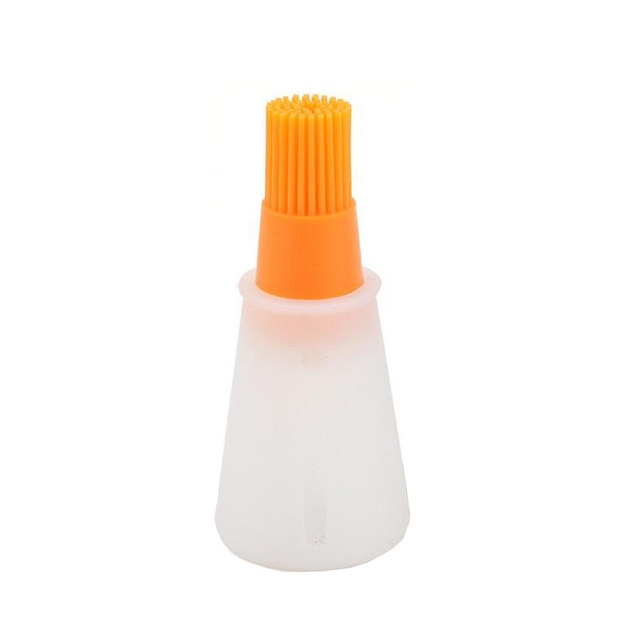 1 Pcs Portable Silicone Oil Bottle with Brush Grill Oil Brushes Liquid Oil Pastry Kitchen Baking BBQ Tool Kitchen Tools for BBQ