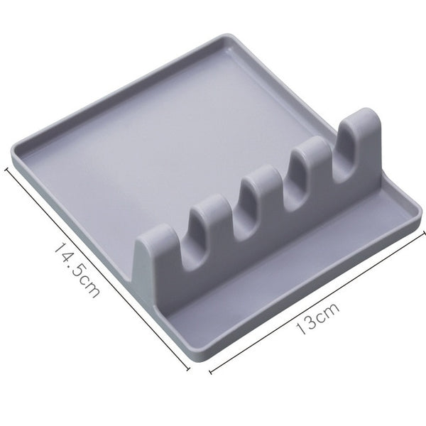 Kitchen Spoon Holders Fork Spatula Rack Shelf Organizer Plastic Spoon Rest Chopsticks Holder Non-slip Spoons Pad Kitchen Utensil